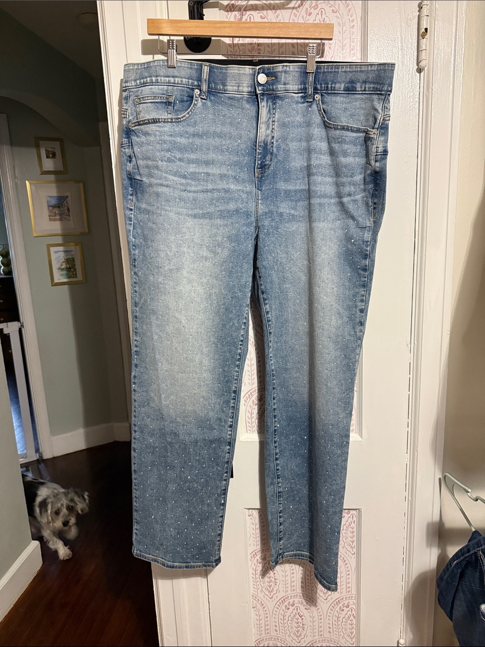 torrid Light Blue Sparkle Stretch Jeans